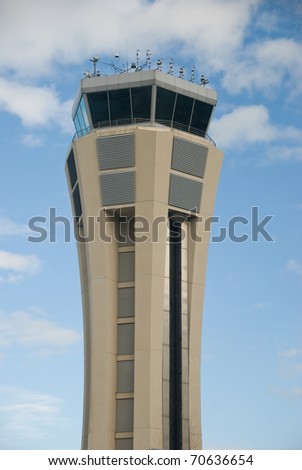 MALAGA, SPAIN-JAN 28: New Control Tower at Malaga Airport on January 28, 2011 in Malaga. The new airport of Malaga was inaugurated on 15 March 2010, by the king of Spain.