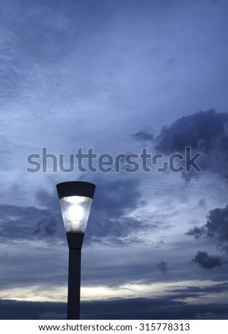 Street Light turn on with sky back ground at Dawn