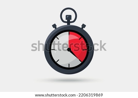 Timer, stopwatch. Clock, time. Countdown. Stopwatch icon in flat style. Timer flat icon. Flat illustration of stopwatch vector icon for web design