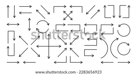 Arrow vector collection. Arrows icon set. Black arrows. Directional arrows. Arrow flat style isolated on white background