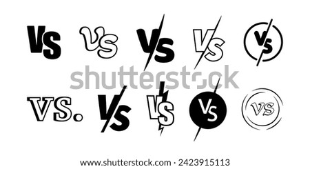 Versus logo. VS letters for sports, fight, competition, battle, match, game. Versus or VS letters logo  symbol design template. Vs battle headline, conflict duel between teams