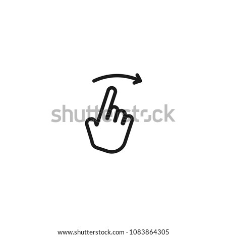 touch gesture line icon on white background