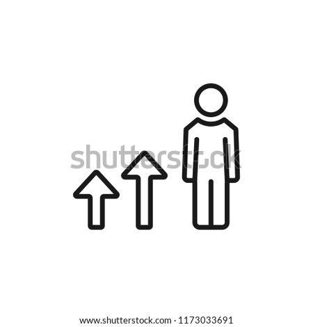 Human figures as a growing graph illustration