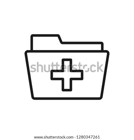 Archive report thin line icon. Patient file vector illustration isolated on white. Medical folder outline style design, designed for web and app. Eps 10