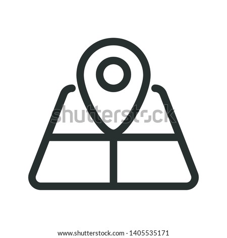 location on city map - minimal line web icon. simple vector illustration. concept for infographic, website or app.