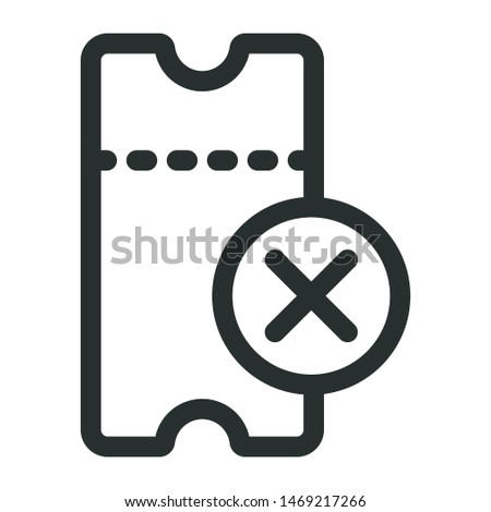 ticket disable - minimal line web icon. simple vector illustration. concept for infographic, website or app.