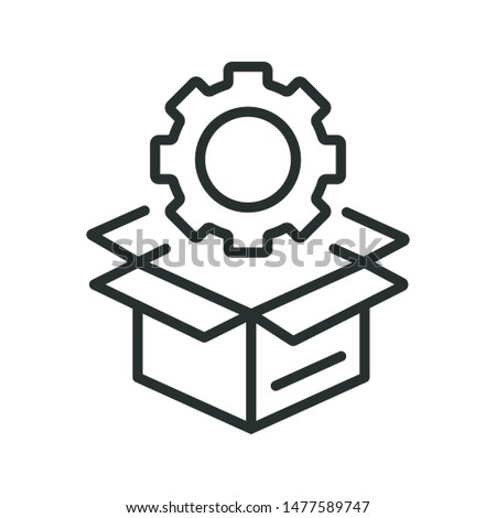 optimization outside the box - minimal line web icon. simple vector illustration. concept for infographic, website or app.