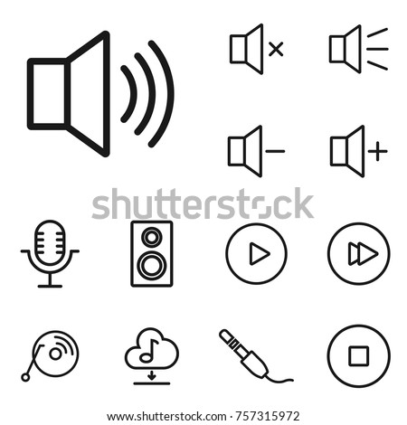 linear sound and volume icon set
