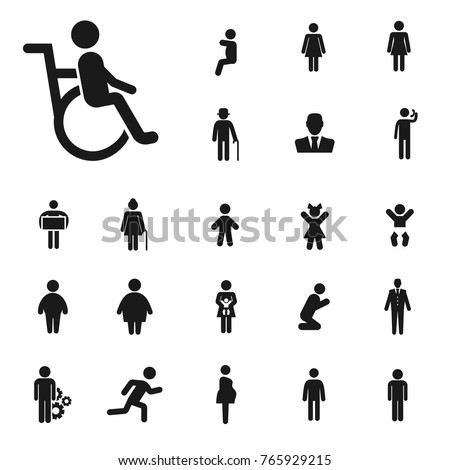 disabled icon. people vector collection.