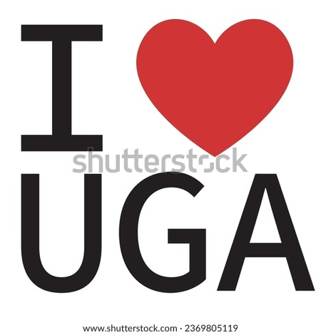 I love Uganda typography vector