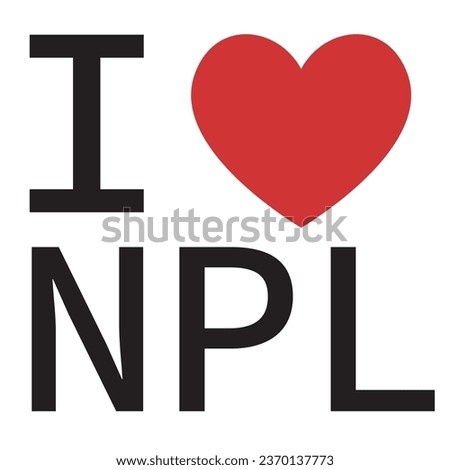 I love Nepal typography vector