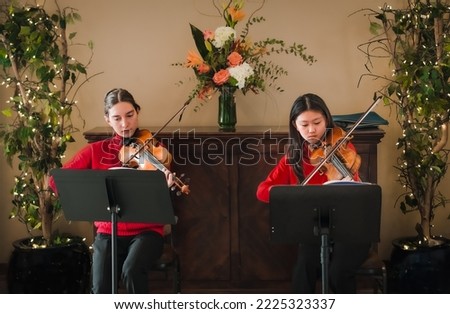 Image, Stock Photo Young student violinist