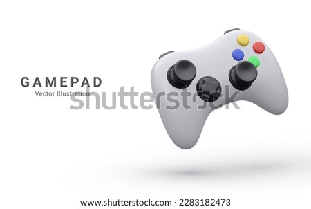 Game controller in vector. Joystick vector illustration. Gamepad for game console. 3D render 