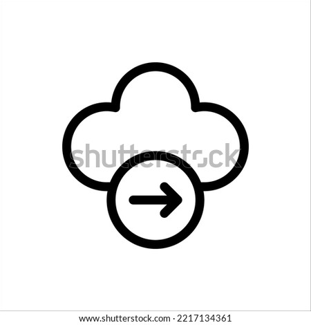 Icon Send, Cloud Computing, Outline, Flat Icon Logo Illustration Vector Isolated. Suitable for Web Design, Logo, App. 