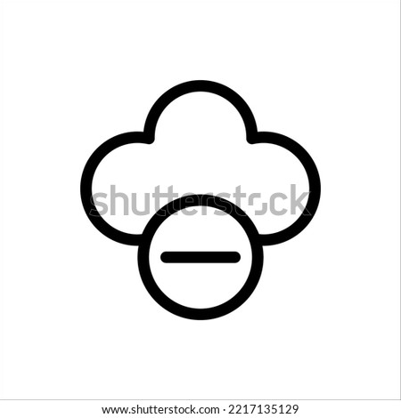 Icon Minus, Cloud Computing, Outline, Flat Icon Logo Illustration Vector Isolated. Suitable for Web Design, Logo, App. 