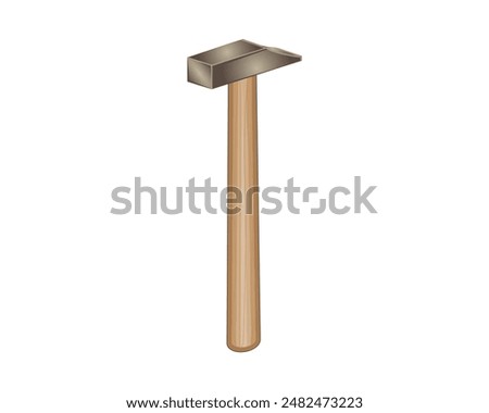 vector design of a tool to help a builder's work called a hammer pin whose handle is made of wood and the hammer head is made of iron or steel