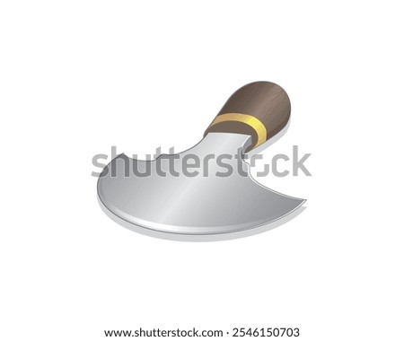 vector design of a sharp object similar to an ax made of steel called an osborne round knife which is usually used to cut objects