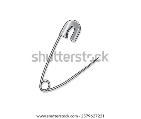 vector design of a tool made of iron is used to attach an object so that it doesn't come off easily, a safety pin is usually used for cloth or clothes