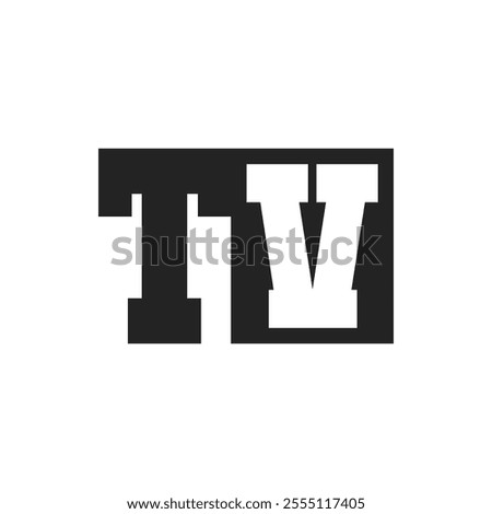 Initial Letter TV Logo Design Template. TV Logo