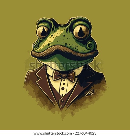 Hipster frog animal vector art illustration