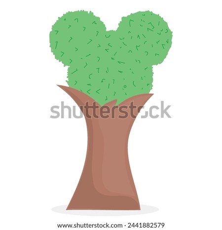 Mickey Mouse Tree Hand Drawn Illustration