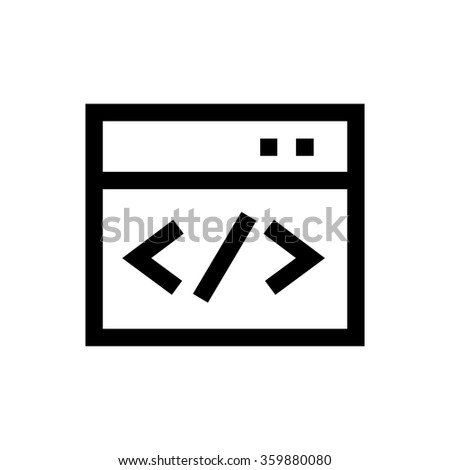Custom coding line icon. Pixel perfect fully editable vector icon suitable for websites, info graphics and print media.