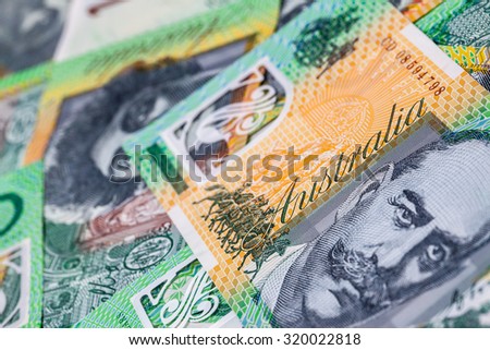 Close up view of Australian 100 Dollar bill