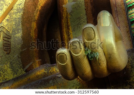 Hand buddha,wat tum sur,Kanchanaburi,Thailand