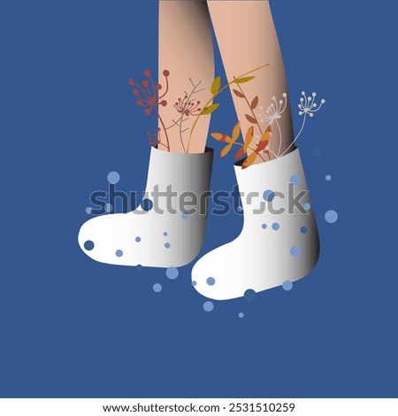 Similar – Image, Stock Photo legs with dried flowers III