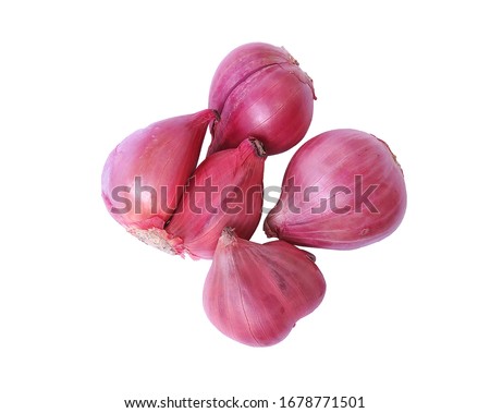 shallot onions isolate on white background, cut out Foto d'archivio © 
