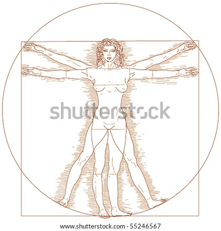 Vector Vitruvian woman