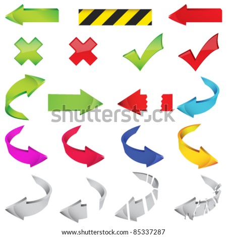 Vector large set of different arrows illustration