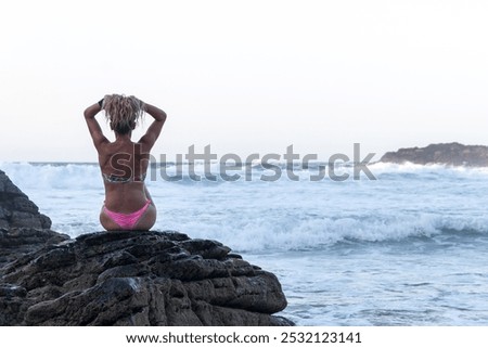 Similar – Image, Stock Photo Rear wave | only who drives away somewhere, can arrive somewhere else