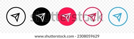 Direct message button. Send a message button. Message at social media sign. Vector icon.