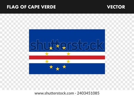 Cape Verde flag. Flag of Cape Verde, illustration. Flag picture. Vector