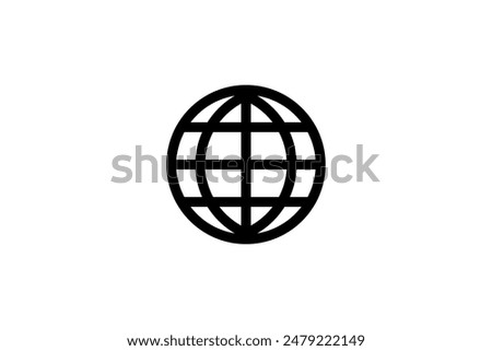 globe icon of web image. Global network sign. World black and white sign or icon. Vector