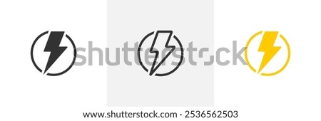 Thunder Bold Lightning Flash icons, Lightning bolt icon. Vector lightning logo electric, set of thunder and lightnings. Lightning bolt signs, Lightnings icon set illustration.