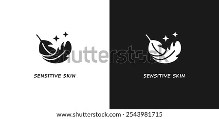 Eco cosmetics icon. Sensitive skin stamp, badge or sticker. Organic skin care component. Vector