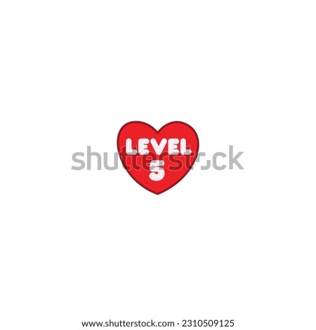 Game Level 5 with Red Heart Shape 