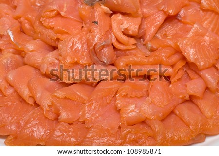 Sliced salmon fillet