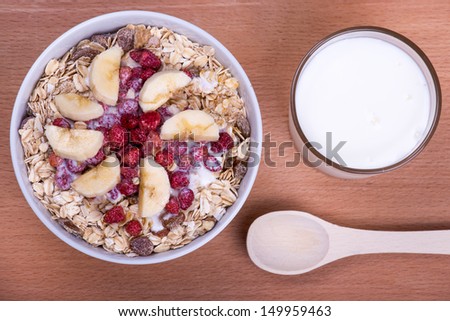 Delicious and healthy granola or muesli, with lots of dry fruits, nuts, berries and grains