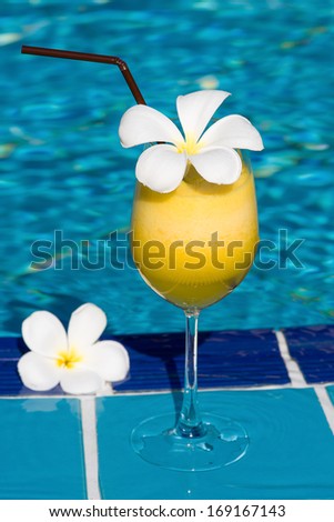 Tropical cocktail at the swimming pool