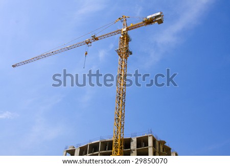 The building crane on a building site
