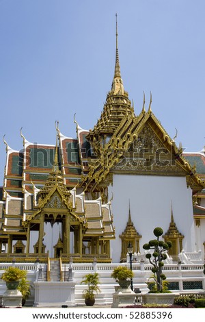 The temple in the Grand palace area. Thailand, Bangkok.