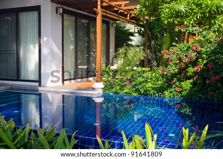 Swimming pool in house. Thailand .