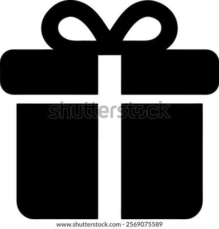 gift box icon designed with a ribbon to represent celebration and generosity suitable for occasions like birthdays and holidays.