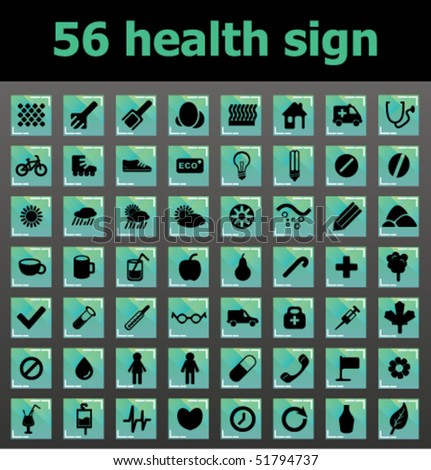 Health Sign Set Stock Vector Illustration 51794737 : Shutterstock