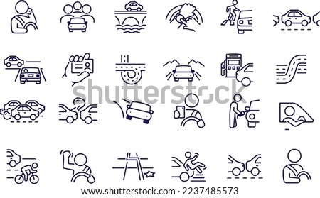 Set Draving and traffic icons vector