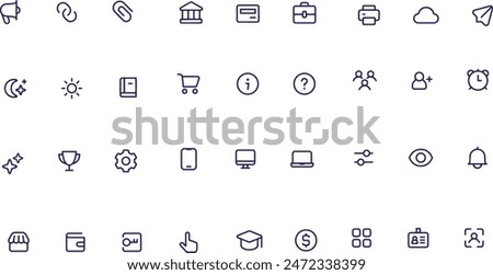 user interface lined icon set vector design , app vector icon , ui ux vector icon