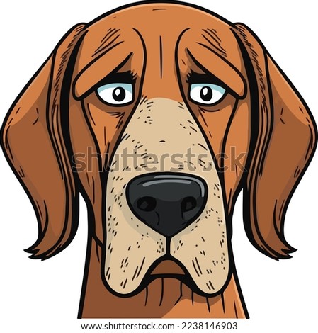 Dog Face Close Up Portrait illustration 08